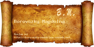 Borovszky Magdolna névjegykártya