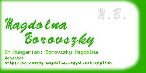 magdolna borovszky business card